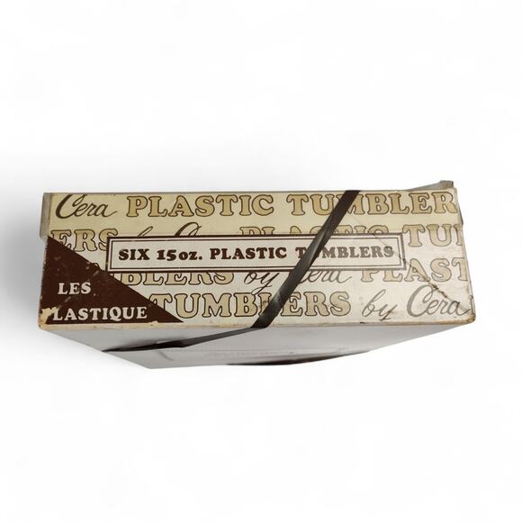 Vintage Cera Glass Les Plastique Tumblers 6pc Tomatoes 15oz Plastic Cups - Picture 6 of 14